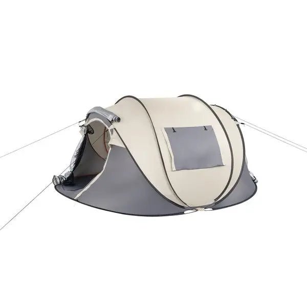 Camping Tent Boat Speed Open 3 - 4 People Coffee Fiber Pole Polyester Fabric 110.24*39.37*47.24 inch Family/Friends Party Camping - silverfoxgoods